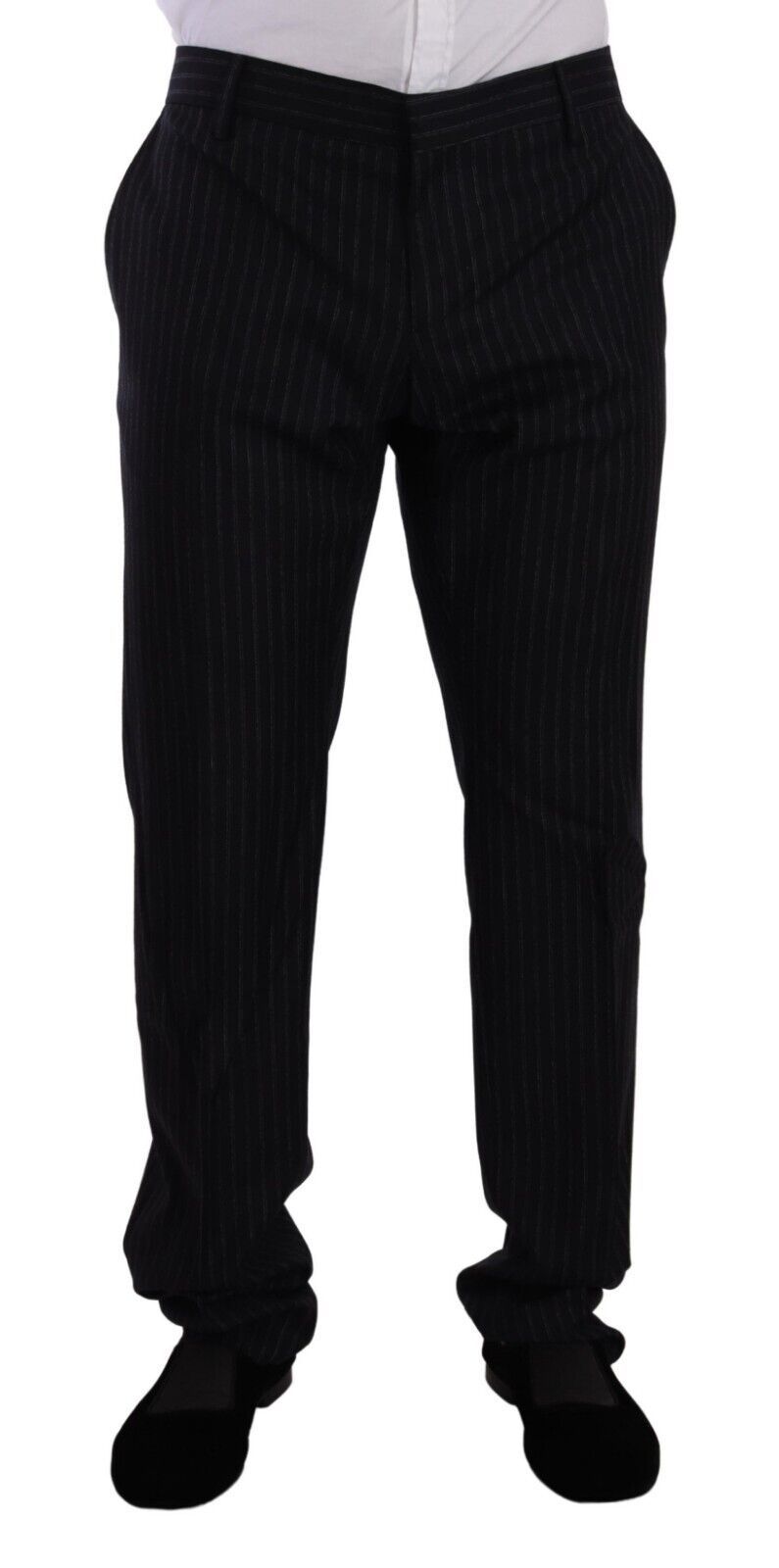 Black Striped Single Breasted 2 Piece Suit