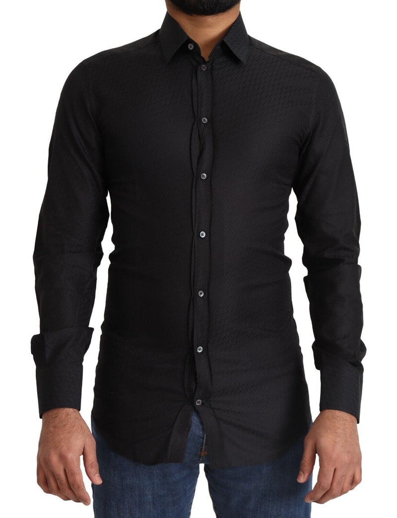 Black GOLD Cotton Slim Dress Formal Shirt