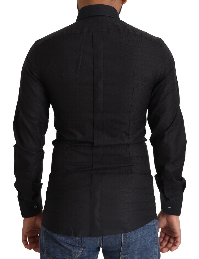 Black GOLD Cotton Slim Dress Formal Shirt