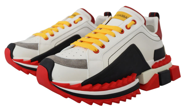 White Red Black Leather Super King Sneakers