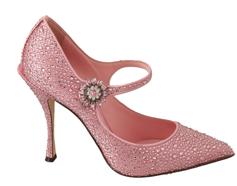 Pink Strass Crystals Mary Jane Pumps Shoes