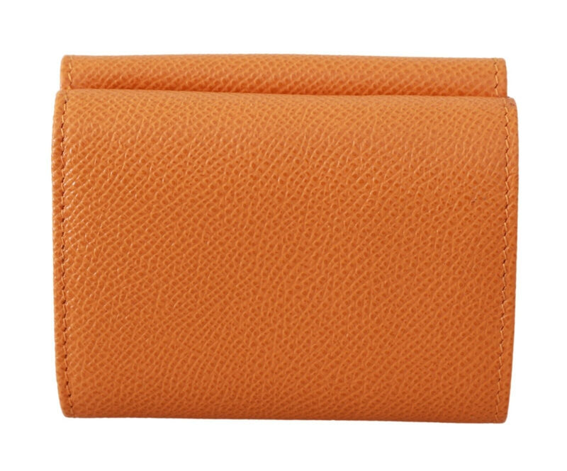 Orange Leather Trifold Continental Logo Clutch Wallet