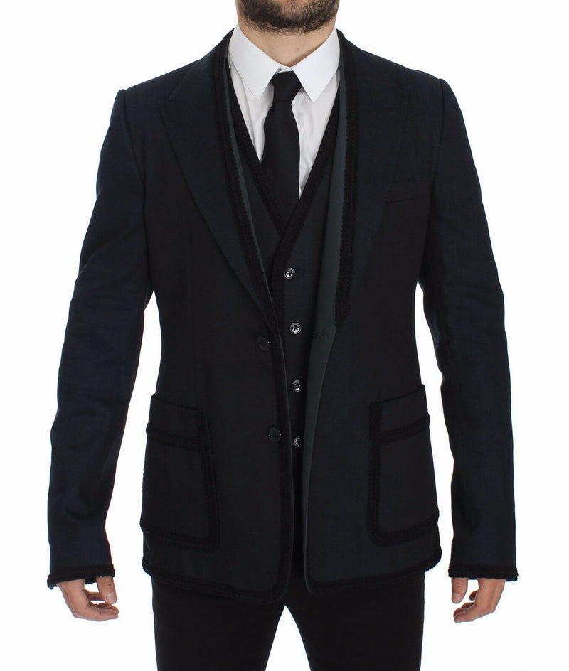 Blue Torero Slim Fit Stretch Vest Blazer