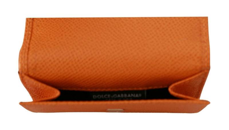 Orange Leather Trifold Continental Logo Clutch Wallet