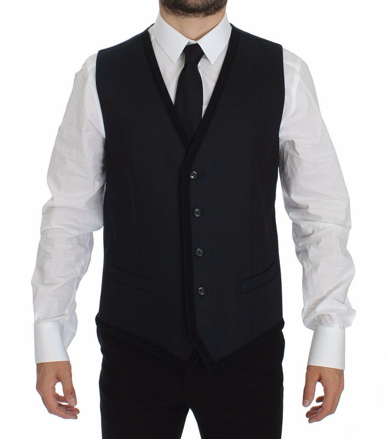 Blue Torero Slim Fit Stretch Vest Blazer