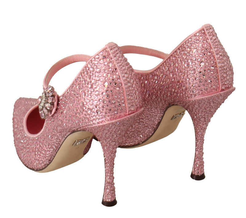 Pink Strass Crystals Mary Jane Pumps Shoes