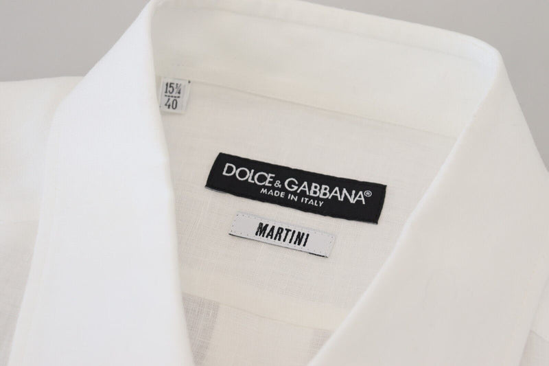 White Linen Flax Dress Formal MARTINI Shirt