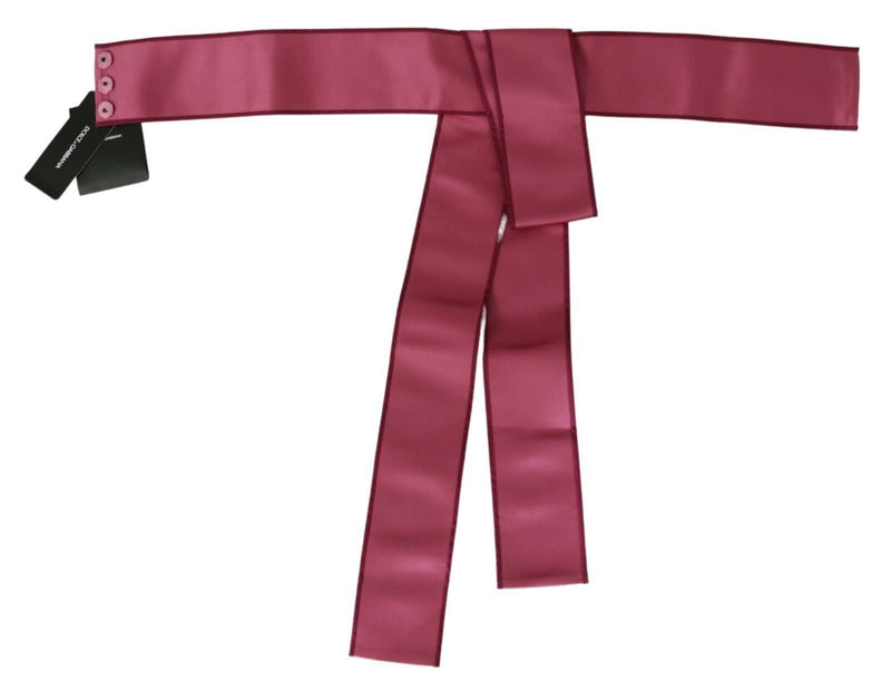 Pink 100% Silk 3 Button Closure Wide Waist Belt