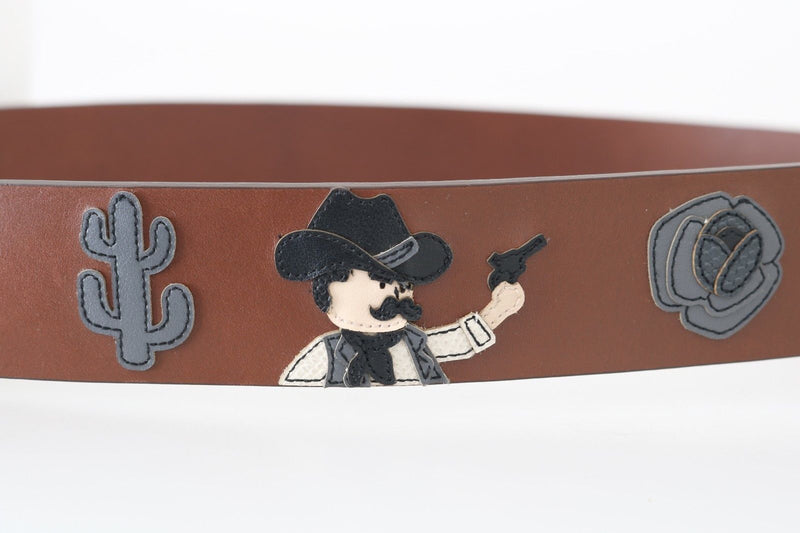 Brown Leather Sicilian Western Belt