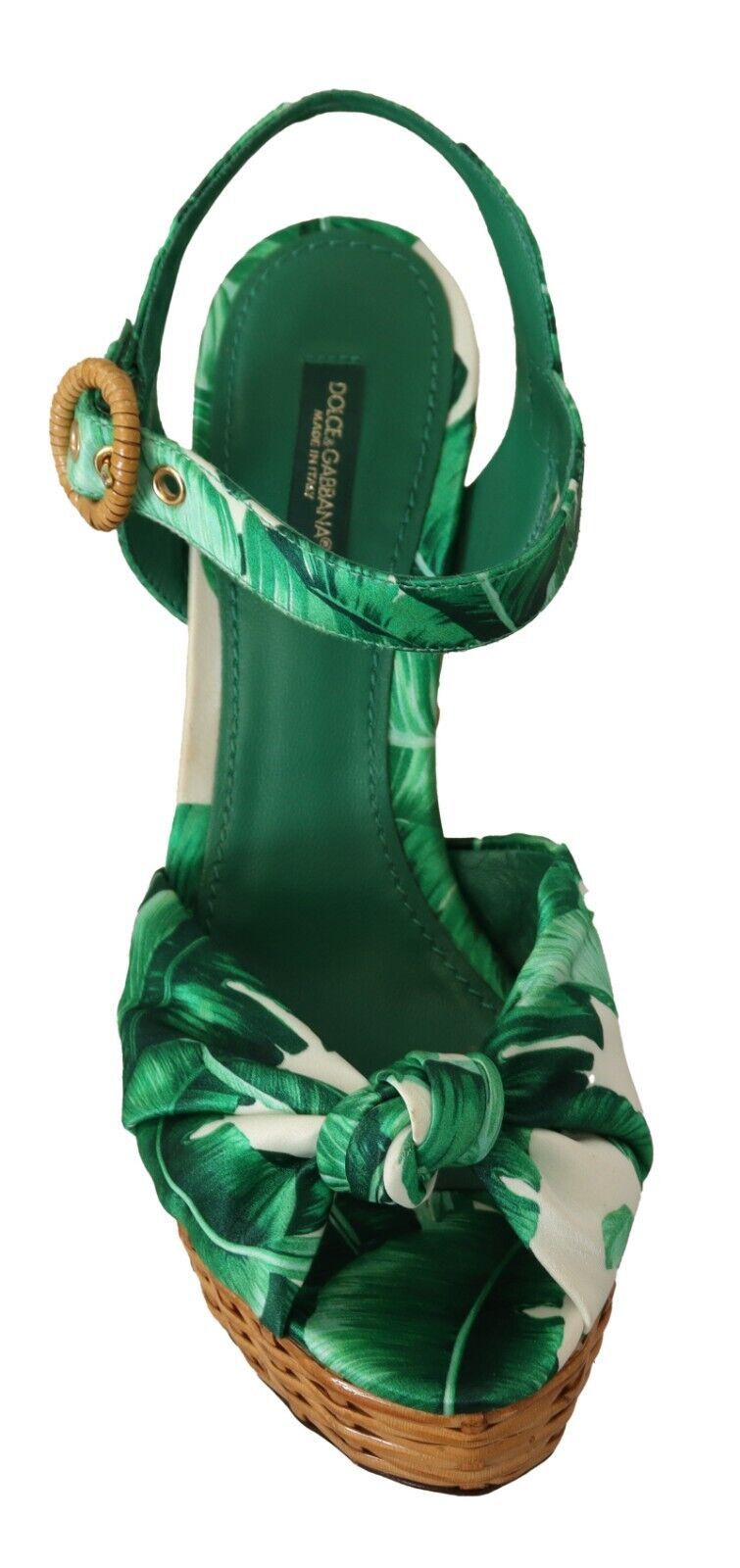 Green Leaves Ankle Strap Wedge  Sandals Shoes