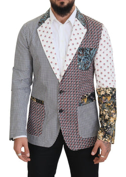 Multicolor Cotton Patchwork Breasted Blazer