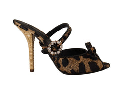 Multicolor Leopard Jacquard Crystal Sandals Shoes