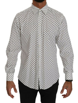 White Dotted Dress Formal MARTINI Shirt