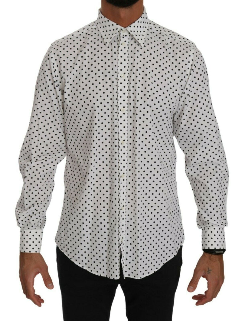 White Dotted Dress Formal MARTINI Shirt