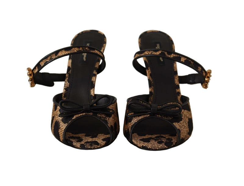 Multicolor Leopard Jacquard Crystal Sandals Shoes