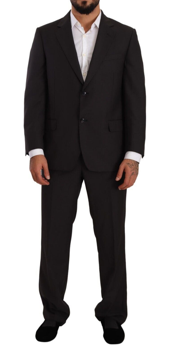 Gray Polyester Single Breasted Formal Suit