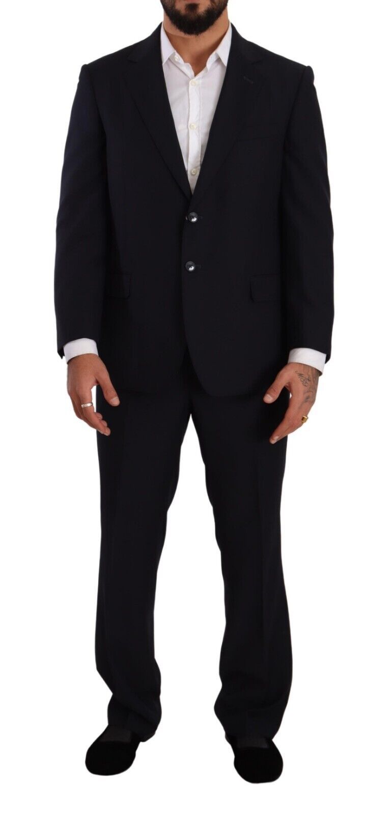 Blue Polyester Single Breasted Formal Suit