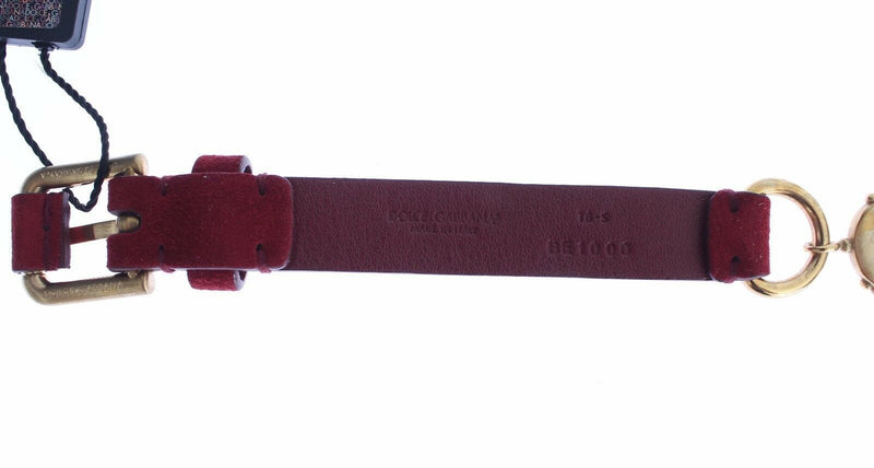 Red Suede Bordeaux Crystal Waist Belt