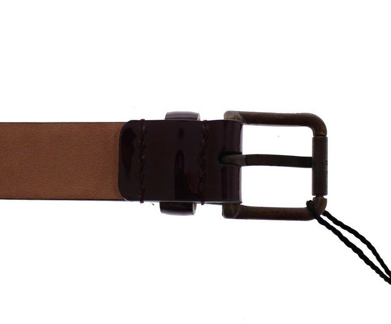 Purple Leather Logo Cintura Gürtel Belt