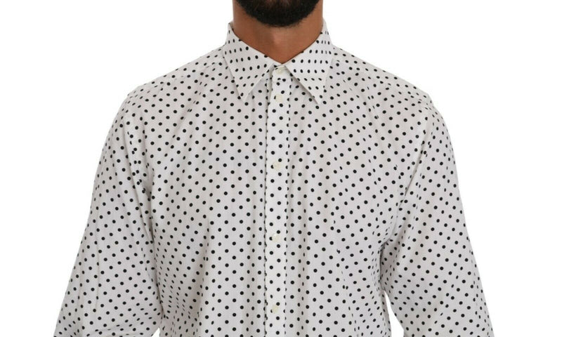 White Dotted Dress Formal MARTINI Shirt