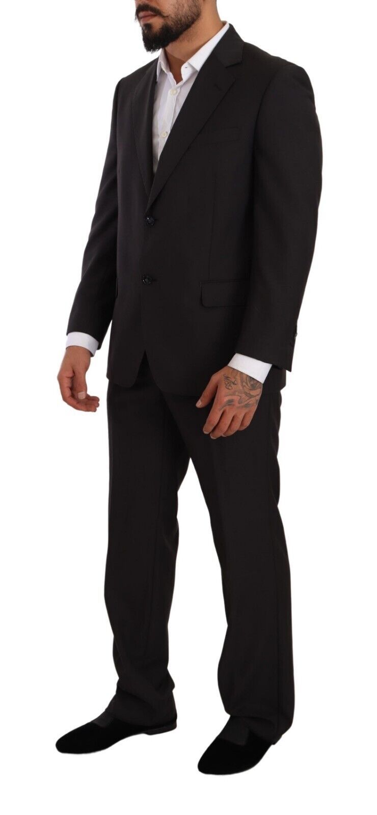 Gray Polyester Single Breasted Formal Suit