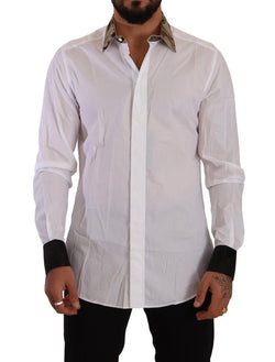 White GOLD Cotton Jacquard Long Sleeves Shirt