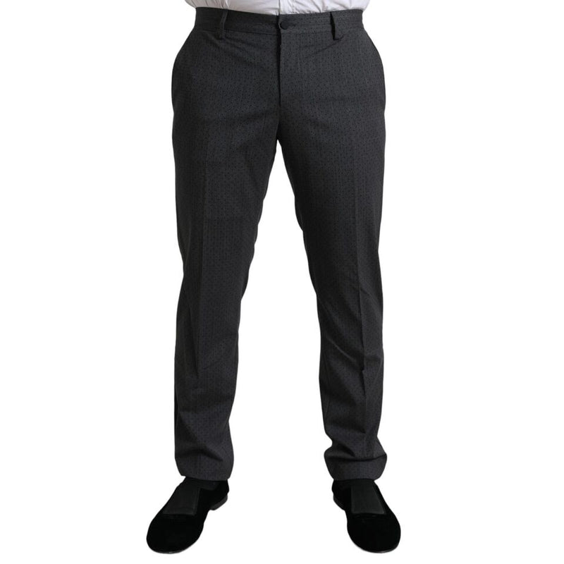 Gray Wool Long 3 Piece Two Button Suit