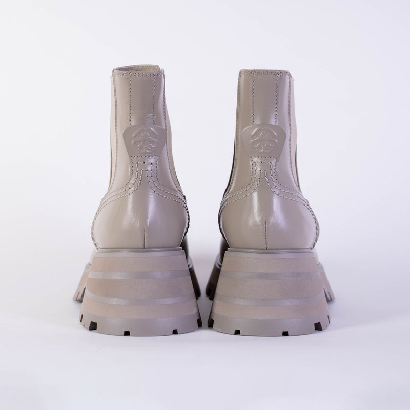 Alexander McQueen Grey Leather Chelsea Boots