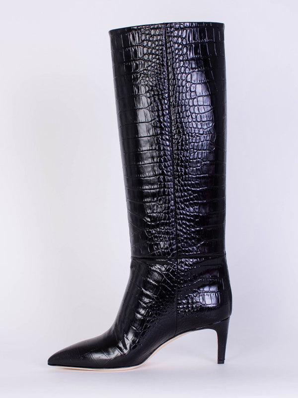 Croco Leather Print Stiletto Boot 60