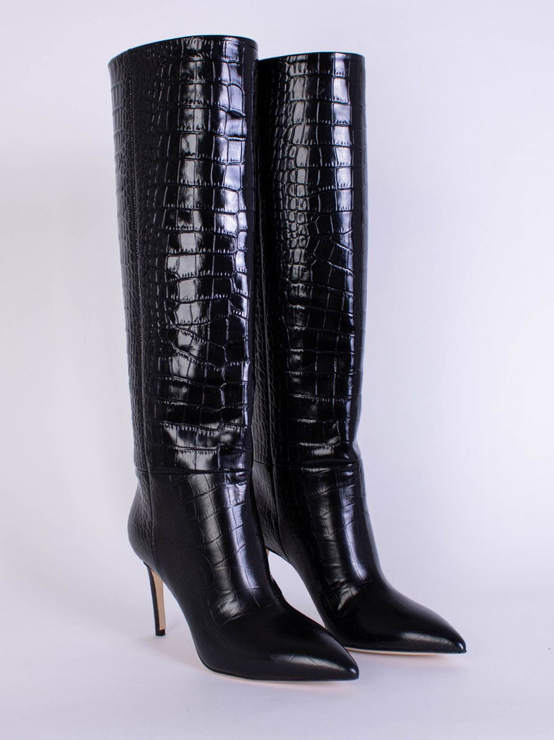 Croco Leather Print Stiletto Boot 85