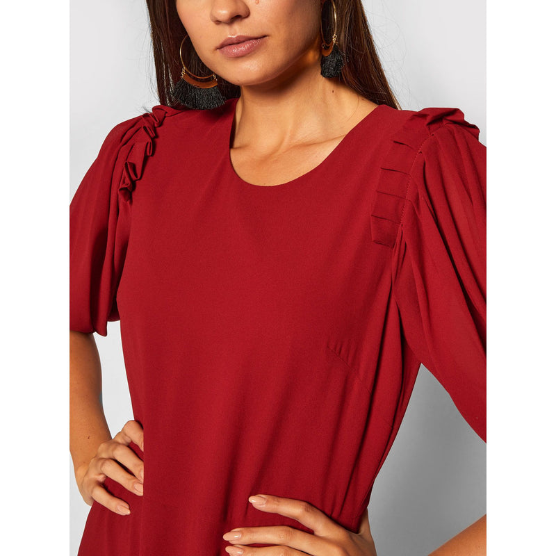 Red Polyester Dress