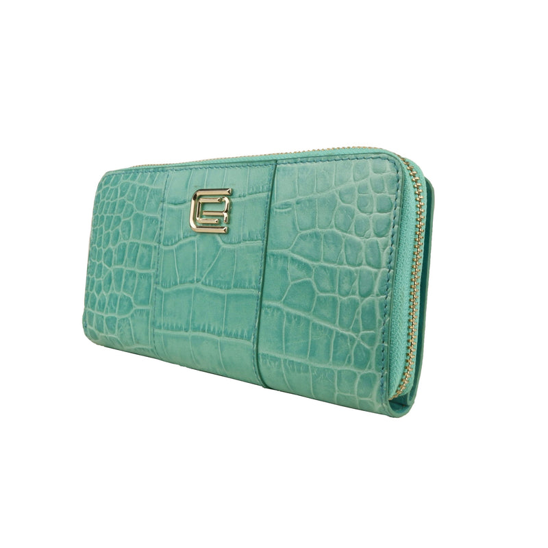 Turquoise Blue Calf Leather Wallet