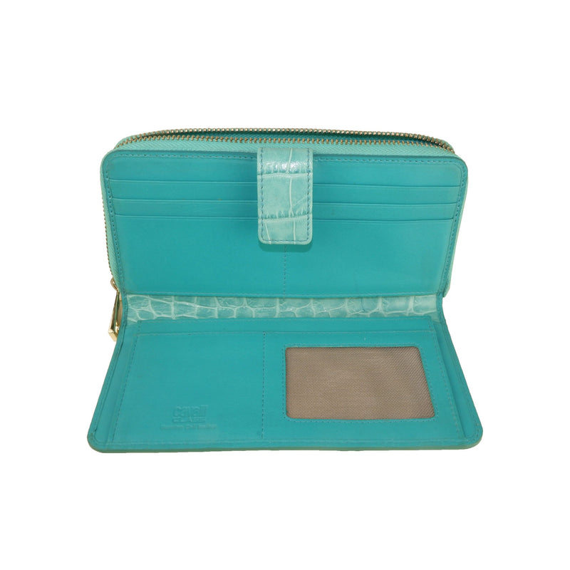 Turquoise Blue Calf Leather Wallet