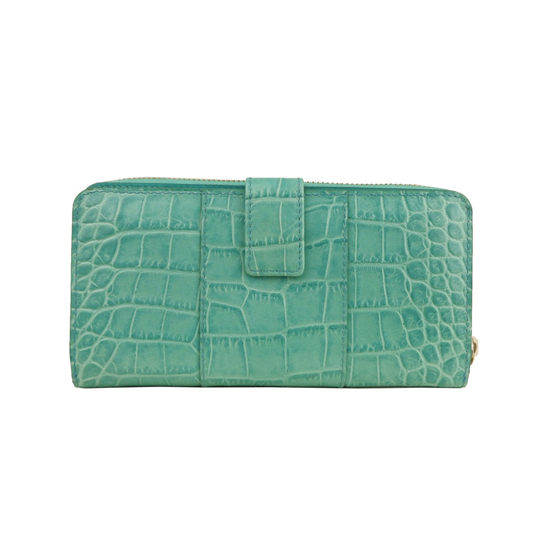 Turquoise Blue Calf Leather Wallet