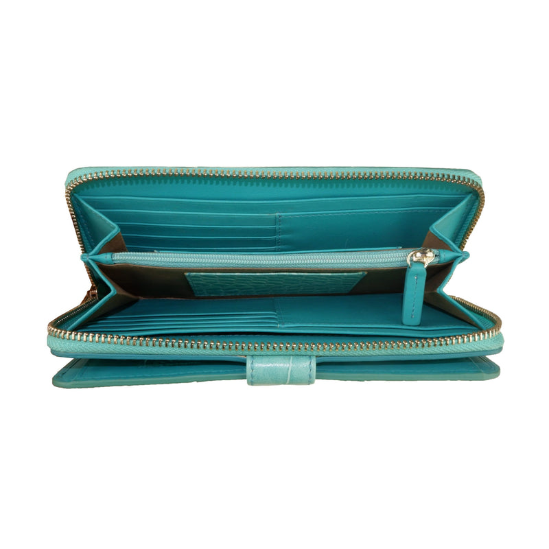 Turquoise Blue Calf Leather Wallet