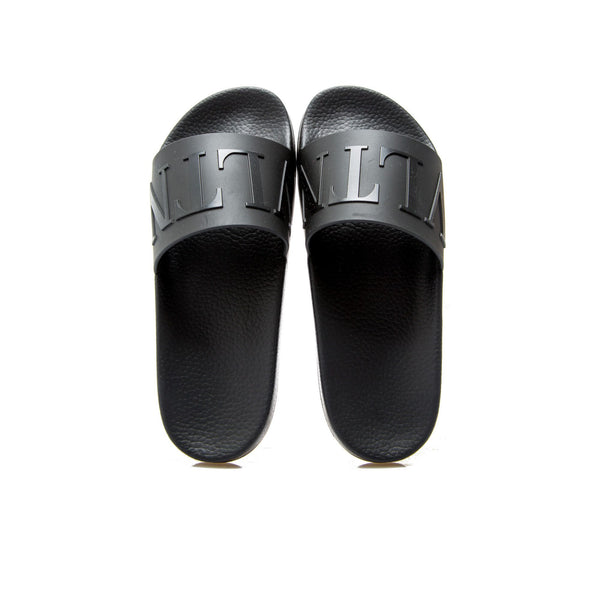 Black Rubber Garavani Slides Sandals